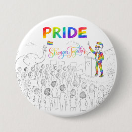 Sterker Samen PRIDE Knop Ronde Button 7,6 Cm
