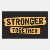 Sterker samen rechthoekige sticker (Voorkant)
