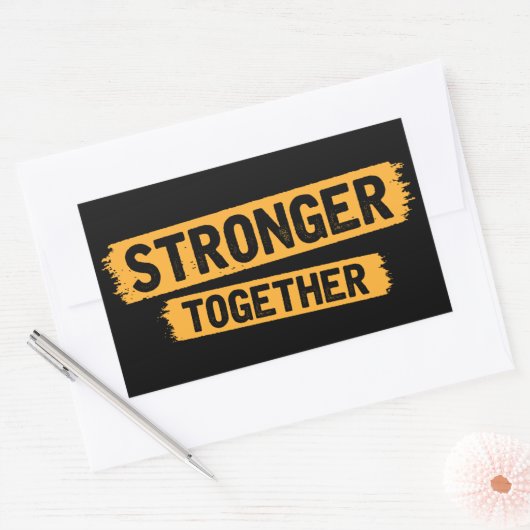 Sterker samen rechthoekige sticker (Envelop)
