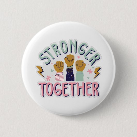 Sterker samen ronde button 5,7 cm (Voorkant)