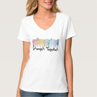 Sterker samen T-shirt V-Neck voor vrouwen