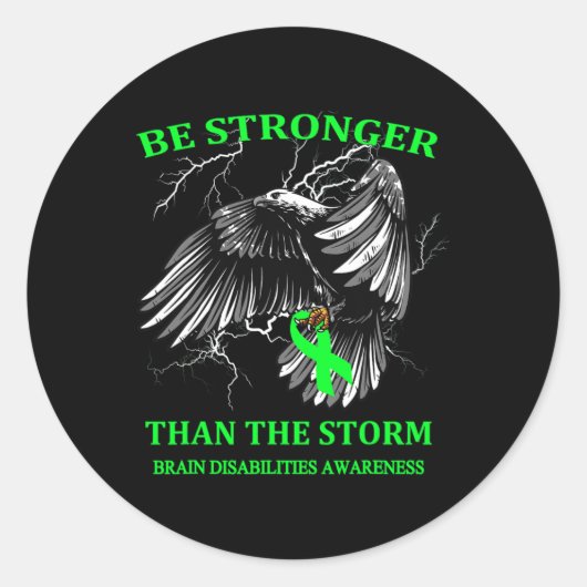 Sterker zijn dan de Storm-hersenhandicap Ronde Sticker (Voorkant)