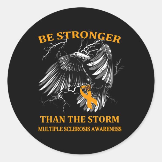 sterker zijn dan het Storm multiple sclerose Ronde Sticker (Voorkant)