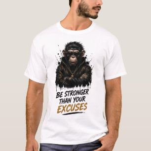 Sterker zijn dan je excuses aap t-shirt