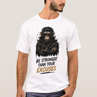 Sterker zijn dan je excuses aap t-shirt
