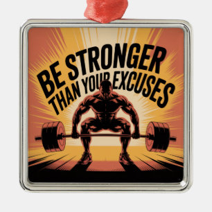 Sterker zijn dan je excuses metalen ornament