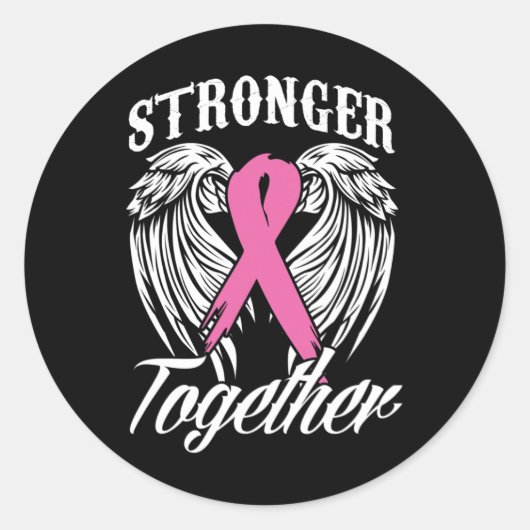 Sterkere combinatie van borstkanker maand Pi Ronde Sticker (Voorkant)