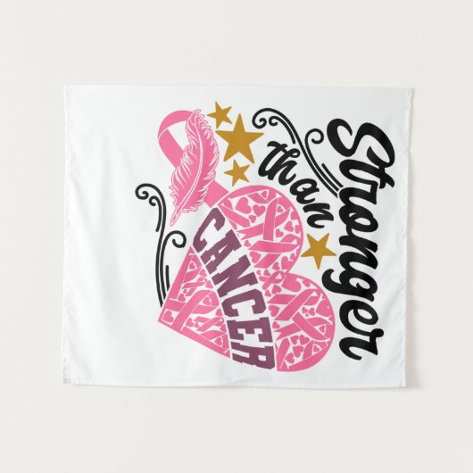 Sterkere dan kankerverwekkende borstkanker wandkleed (Voorkant (horizontaal))