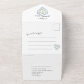 Sterkere diamant vertraagde bruiloft RSVP foto All In One Uitnodiging (Buitenkant)