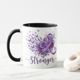 Sterkere Inspirerende Koffiemok - Paarse Lint Mok