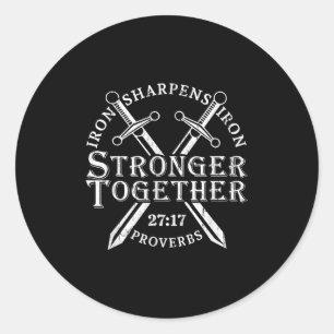 Sterkers Samen IJzer Scherp IJzer Spreuken 27_ Ronde Sticker