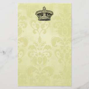 sterkroon op grunge Damask Briefpapier