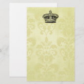 sterkroon op grunge Damask Briefpapier (Voorkant / Achterkant)