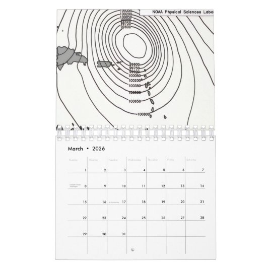 Sterkste stormen per maand Kalender (Mar 2026)