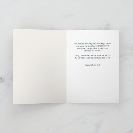 Sterkte achter elke stap Vaderdag Kaart (Binnen)