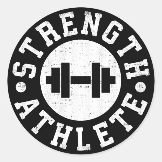 Sterkte atleet ronde sticker (Voorkant)