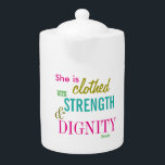 Sterkte Bijbel Verse Girls Inspirerend Theepot<br><div class="desc">Sterkte Bijbel Verse Girls Inspirerend theepot</div>