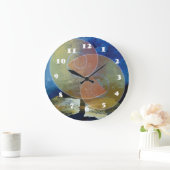 "Sterkte" Blauw & Geel Abstracte Kunstklok Grote Klok (Huis)