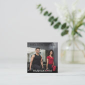 Sterkte Cardio Gym Fitness Personal Trainer Vierkante Visitekaartje (Staand voorkant)