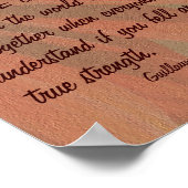 Sterkte Citaat Oranje Zonnebloem Inspirerend Poster (Hoek)