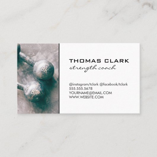 Sterkte Coach Arm Flexing | Gewichten Visitekaartje (Voorkant)