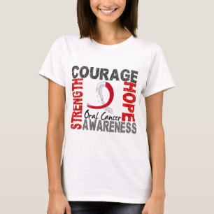 Sterkte Courage Hope Orale Cancer T-shirt
