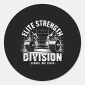 Sterkte Divisie Deadlift Club Gym Gewichtheffen Ronde Sticker (Voorkant)