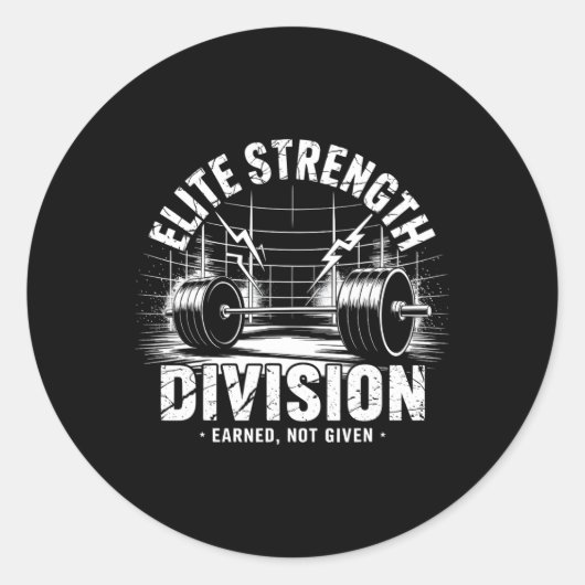 Sterkte Divisie Deadlift Club Gym Gewichtheffen Ronde Sticker (Voorkant)