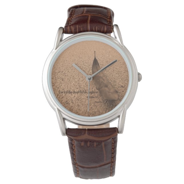 Sterkte door Christus Phil 4:13 Horloge (Voorkant)