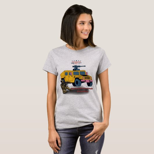 Sterkte door opoffering grijs t-shirt (Voorkant volledig)