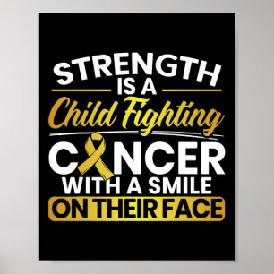 Sterkte een kind dat kanker bestrijdt met een glim poster