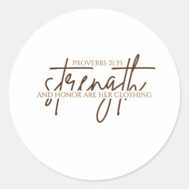 Sterkte en eer Christelijke vrouwen Ronde Sticker