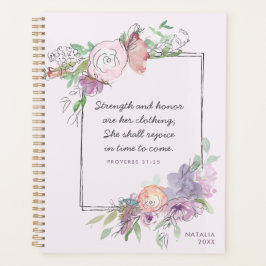 Sterkte en eerbetoon 31 Paars Floral Lijst Planner