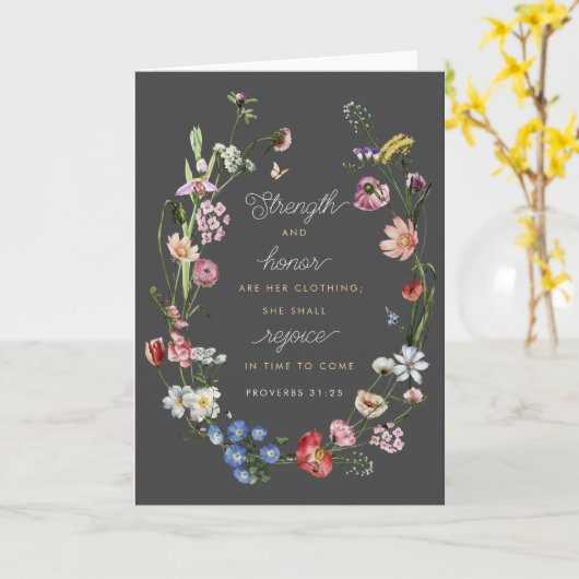 Sterkte en eerbetoon 31 Wildbloemen aanmoedigen Kaart (Gele Bloem)