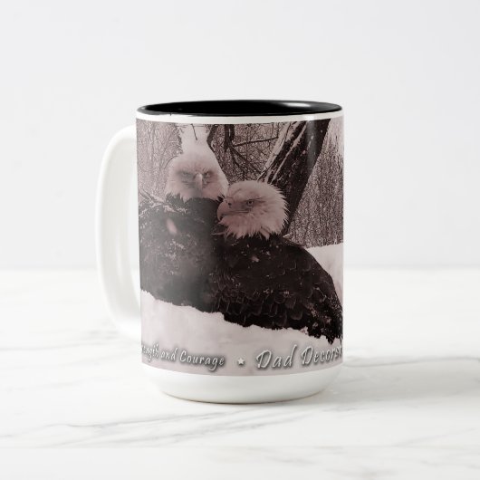 Sterkte en moed: Pa Decorah Tweekleurige Koffiemok (Voorkant links)