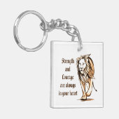 Sterkte en moed sleutelhanger (Voorkant Links)