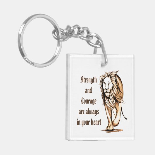 Sterkte en moed sleutelhanger (Voorkant Links)