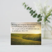 Sterkte en moedig bijbelverse Briefkaart (Staand voorkant)