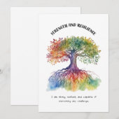 Sterkte en veerkracht Positieve Affirmatie Kaart (Voorkant / Achterkant)