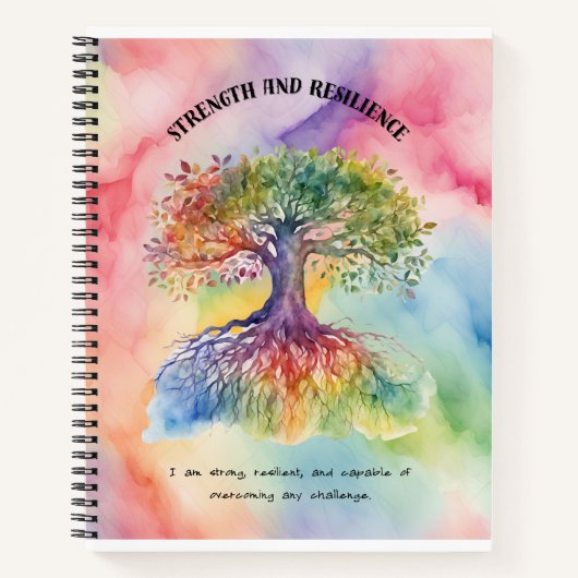 Sterkte en veerkracht Positieve bevestiging Notitieboek (Voorkant)