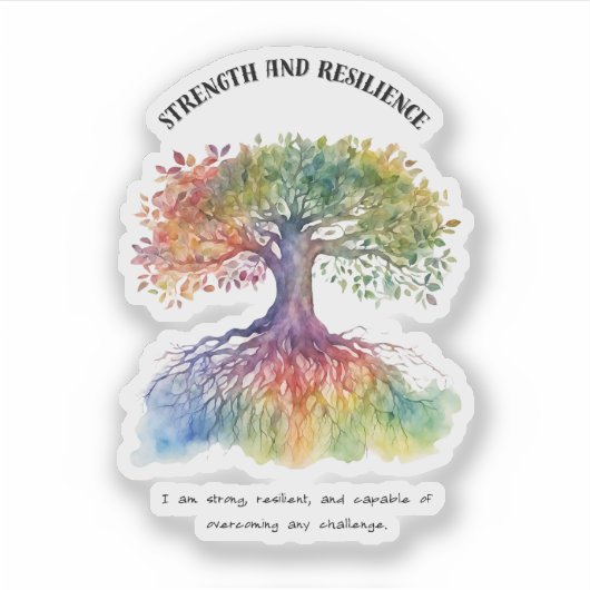 Sterkte en veerkracht Positieve bevestiging Sticker (Voorkant)