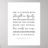 Sterkte en Waardigheid, Proverbs 31:25-26 Poster (Voorkant)