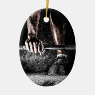 Sterkte Fitness Gewichtheffen Barbell Gym Keramisch Ornament