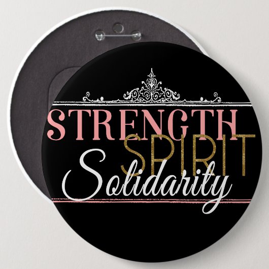 Sterkte, geest, solidariteit ronde button 6,0 cm (Voorkant /achterkant)