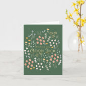 Sterkte gewenst groene bloemen congrats afstudeerd kaart (Gele Bloem)