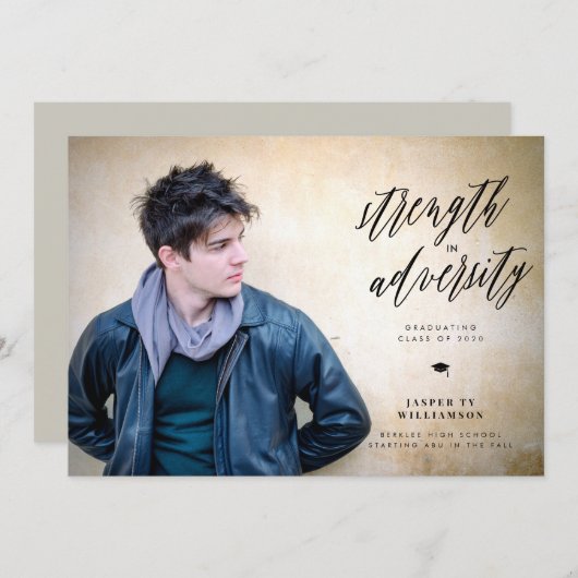 Sterkte in aankondiging van het Afstuderen van de  (Voorkant / Achterkant)