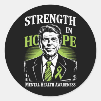 Sterkte in de hoop Green Ribbon Mental Health Awar Ronde Sticker