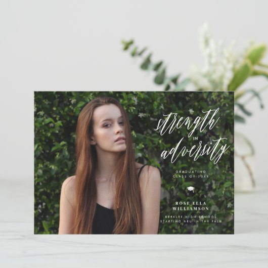 Sterkte in de Uitnodiging van het Afstuderen van d (Staand voorkant)