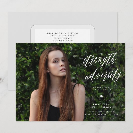 Sterkte in de Uitnodiging van het Afstuderen van d (Voorkant / Achterkant)