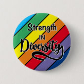 "Sterkte in diversiteit" Regenboog Inclusiviteit Ronde Button 5,7 Cm (Voorkant)